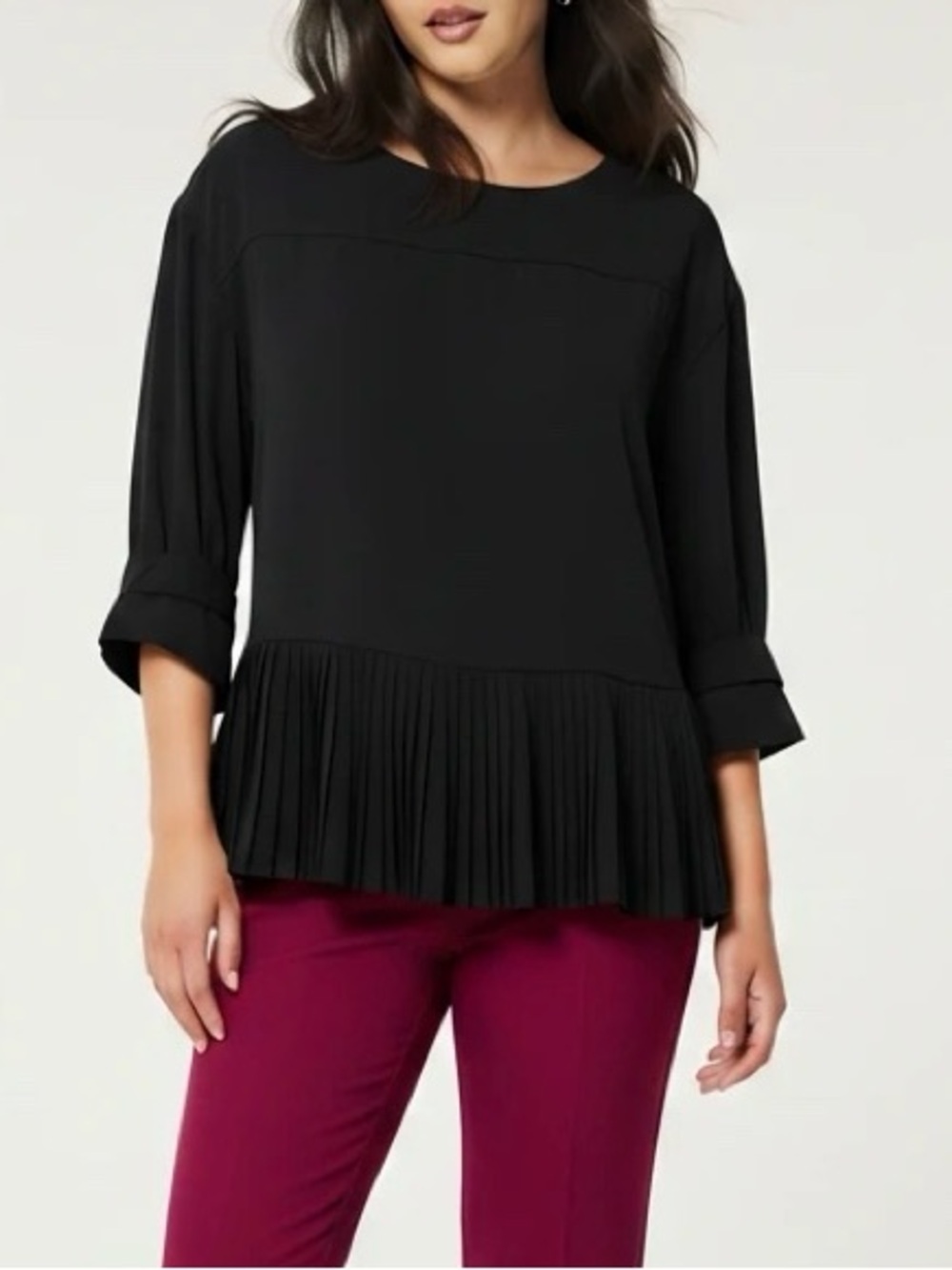 Kensie Black Long Sleeve Blouse